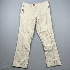 Tommy Bahama Men's 34x30 Cream Twill Pima Cotton Boracay Flat Front Chino Pants